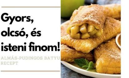 Gyors sütemény receptre lenne szükséged? Íme a finom almás-pudingos batyu! Egyszerű és gyors recept: Almás-pudingos batyu készítése házilag