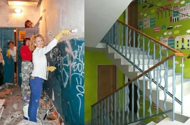 A ház lakói megunták a gusztustalan lépcsőházat, tettük példamutató! 