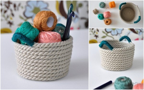 Fogott egy kötelet és pillanatok alatt csodás dolgot készített belőle! Kötélből készített kosarat diy